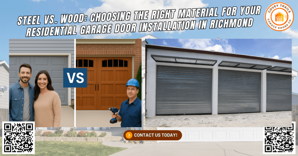 Steel vs. Wood: Choosing the Right Material for Your Residential Garage Door Installation in Richmond - Covey Trails Garage Doors Co.