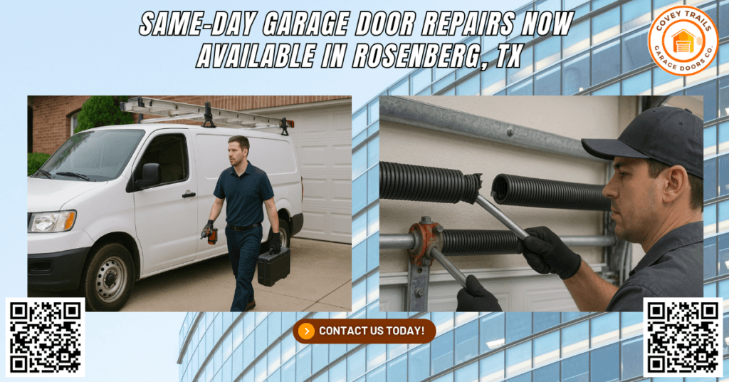 Same Day Garage Door Repairs Now Available in Rosenberg, TX